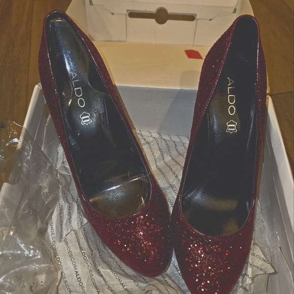 Passarello Red sparkling glitter pumps - Picture 2 of 5